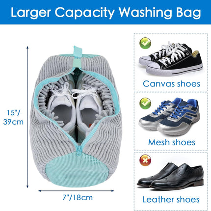 Shoe Washing Machine Bag, New Upgrade Shoe Bag For Washing Machine, 1 Shoe Washing Bag, 1 Mesh Laundry Bag, Gray.