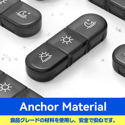 7-Day Organizer with Date Mark, Large Storage Box, PP+ABS Material, Lightweight and Travel-Friendly Design.
