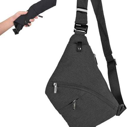 Sling Bag Male Front Cross Body Bag Anti-theft Safety Chest Pocket Pouch Shoulder Bag for Men.