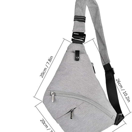 Sling Bag Male Front Cross Body Bag Anti-theft Safety Chest Pocket Pouch Shoulder Bag for Men.