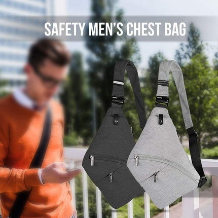 Sling Bag Male Front Cross Body Bag Anti-theft Safety Chest Pocket Pouch Shoulder Bag for Men.