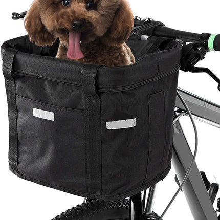 Waterproof Removable Bicycle Front Basket with Aluminum Frame, Pet Carrier & Multi-Purpose Handlebar Bag for Shopping & Outdoor Use.