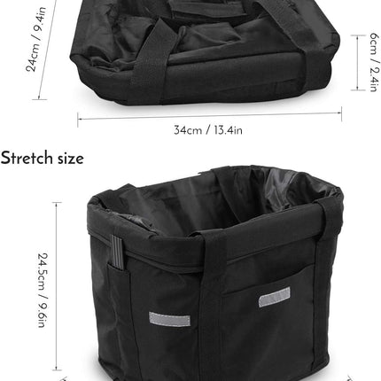 Waterproof Removable Bicycle Front Basket with Aluminum Frame, Pet Carrier & Multi-Purpose Handlebar Bag for Shopping & Outdoor Use.
