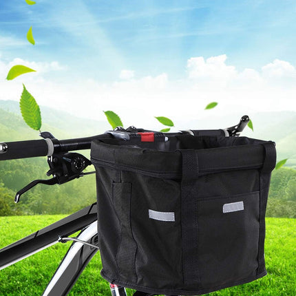 Waterproof Removable Bicycle Front Basket with Aluminum Frame, Pet Carrier & Multi-Purpose Handlebar Bag for Shopping & Outdoor Use.