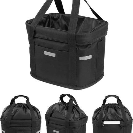 Waterproof Removable Bicycle Front Basket with Aluminum Frame, Pet Carrier & Multi-Purpose Handlebar Bag for Shopping & Outdoor Use.