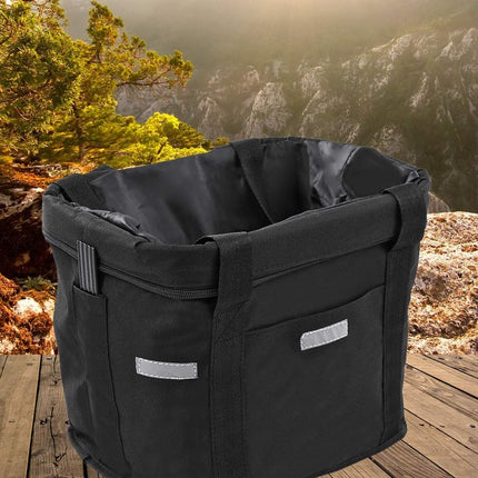 Waterproof Removable Bicycle Front Basket with Aluminum Frame, Pet Carrier & Multi-Purpose Handlebar Bag for Shopping & Outdoor Use.