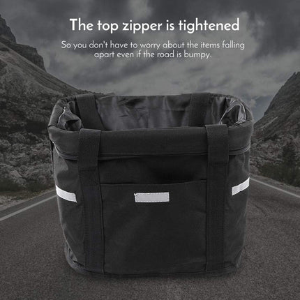 Waterproof Removable Bicycle Front Basket with Aluminum Frame, Pet Carrier & Multi-Purpose Handlebar Bag for Shopping & Outdoor Use.
