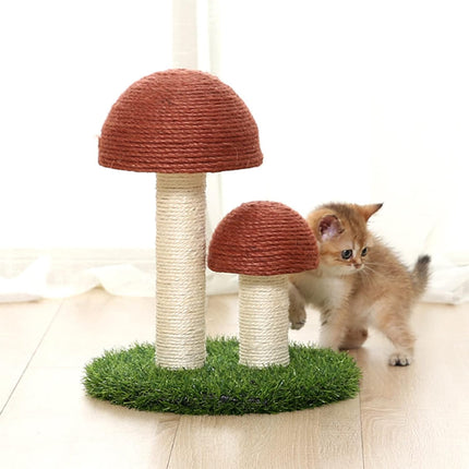 Mushroom Cat Scratching Post with Natural Sisal, Simulation Lawn Cat Climbing Shelf, Multifunctional Cat Toys Scratching Board for Play and Rest, Cat Furniture Protector.