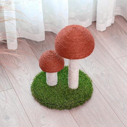 Mushroom Cat Scratching Post with Natural Sisal, Simulation Lawn Cat Climbing Shelf, Multifunctional Cat Toys Scratching Board for Play and Rest, Cat Furniture Protector.
