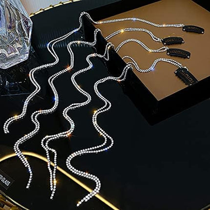 Rhinestone Chain Hairpin Fashion Cool Hair Decoration Tuck Comb Tassel Temperament Braid Hair Belt.