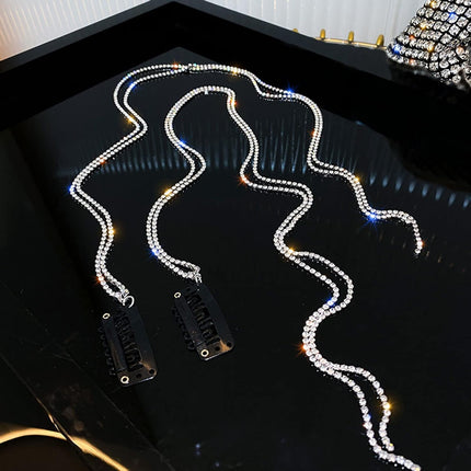 Rhinestone Chain Hairpin Fashion Cool Hair Decoration Tuck Comb Tassel Temperament Braid Hair Belt.