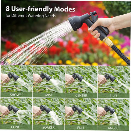 75FT Expandable Garden Hose with 8 Spraying Modes, Shut-Off Valve, Handy Water Pipe for Watering Garden and Washing Car, Expandable Water Hose Tool for Home Use.