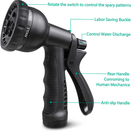 75FT Expandable Garden Hose with 8 Spraying Modes, Shut-Off Valve, Handy Water Pipe for Watering Garden and Washing Car, Expandable Water Hose Tool for Home Use.