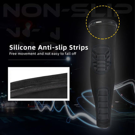Padded Elbow Forearm Sleeves Compression Arm Protective Sleeve Basketball Shooting Protective Pad.