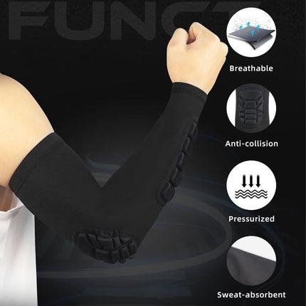 Padded Elbow Forearm Sleeves Compression Arm Protective Sleeve Basketball Shooting Protective Pad.