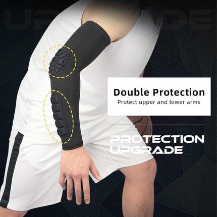 Padded Elbow Forearm Sleeves Compression Arm Protective Sleeve Basketball Shooting Protective Pad.