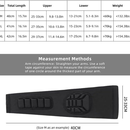 Padded Elbow Forearm Sleeves Compression Arm Protective Sleeve Basketball Shooting Protective Pad.