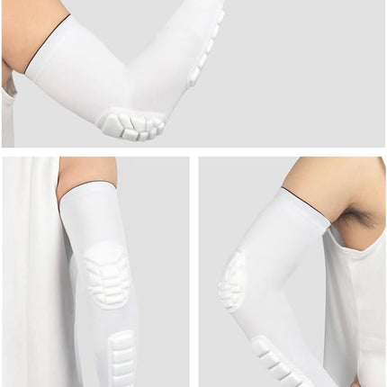 Padded Elbow Forearm Sleeves Compression Arm Protective Sleeve Basketball Shooting Protective Pad.