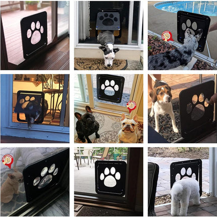 Pet Screen Door Sliding Screen Dogs Door with Magnetic Flap Lock Automatically for Medium Large Dogs.