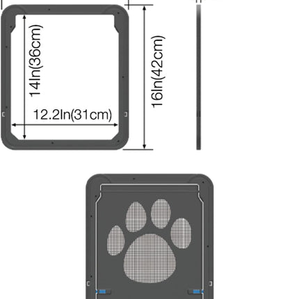 Pet Screen Door Sliding Screen Dogs Door with Magnetic Flap Lock Automatically for Medium Large Dogs.