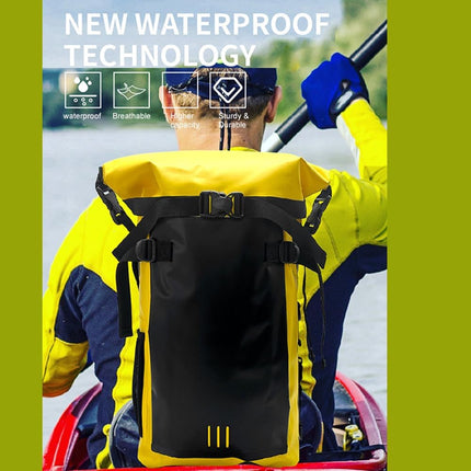 IPX6 Waterproof Backpack with 500D PVC Mesh for Outdoor Adventures, Large Capacity, Dry-Wet Separation, Functional Pockets, Design.