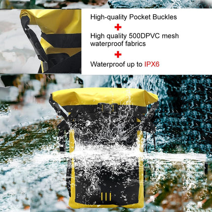 IPX6 Waterproof Backpack with 500D PVC Mesh for Outdoor Adventures, Large Capacity, Dry-Wet Separation, Functional Pockets, Design.