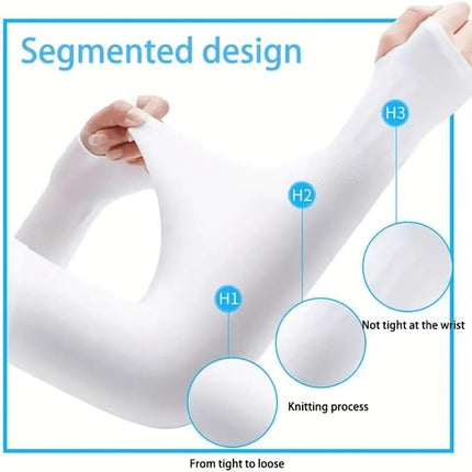 UV Sports Arm Sleeves for Running, Cycling, Fishing, and Outdoor Activities with Cooling and Sunscreen Features.