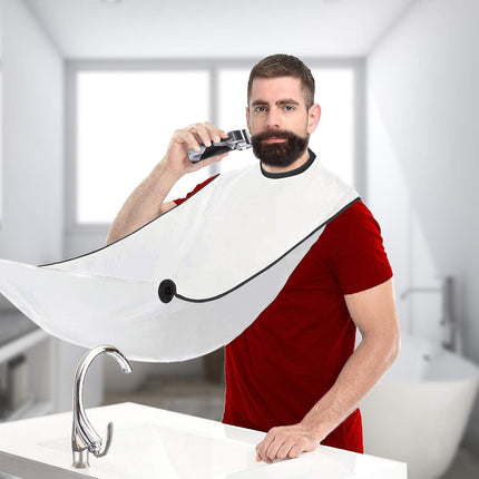 Polyester Fiber Beard Apron with Suction Cups and Storage Pouch, White or Black Option.