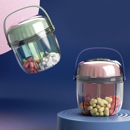 Portable Rotating Organizer Box - 7 Compartment PC Material for, Travel Storage, Design.