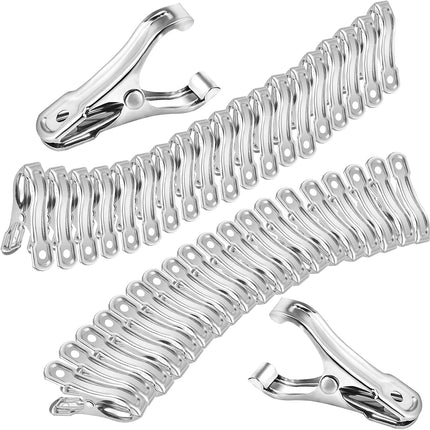 40 PCS Garden Clips, Greenhouse Clamps Made of Stainless Steel, Greenhouse Clips for Netting, Have a Strong Grip to Hold Down the Shade Cloth or Plant Cover on Garden Hoops.