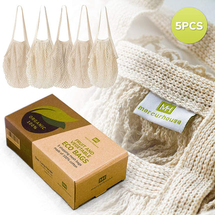 Cotton String Shopping Bags Reusable Washable Grocery Mesh Organizer Net.