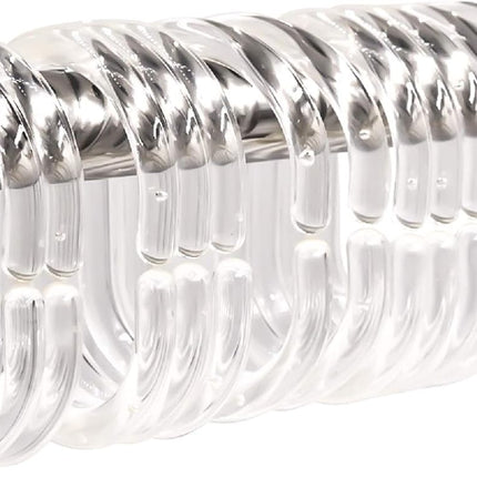 24 pcs Shower Curtain Rings Plastic Curtain C Rings Hook Hanger Bath Drape Loop Clip Glide Bathroom Shower Window Rod (Clear).