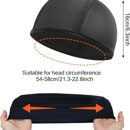 3 Pack Under Helmet Caps, Breathable Cycling Helmet Liner, Summer Cycling Skull Caps, Wicking Running Hats, Under Helmet Hats for Men Women, Perfect for Running Sports Cycling Motorcycle.