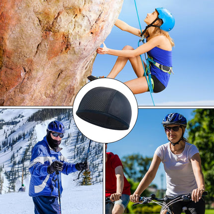 3 Pack Under Helmet Caps, Breathable Cycling Helmet Liner, Summer Cycling Skull Caps, Wicking Running Hats, Under Helmet Hats for Men Women, Perfect for Running Sports Cycling Motorcycle.