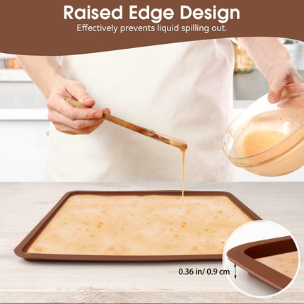 4 PCS Silicone Dehydrator mats with Edge Compatible with Cosori CP267-FD & Magic Mill, BPA-Free Silicone Tray Liners, Fruit Roll Sheet for Fruit Leather, Vegetables, Meat, Herbs and Liquid.