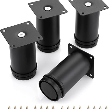 4Pcs 4 Inch Adjustable Replacement Furniture Legs Feets - Stainless Steel Table Legs Extenders Heavy Duty Furniture Risers Lifters for Cabinet Sofa Chair Desk.