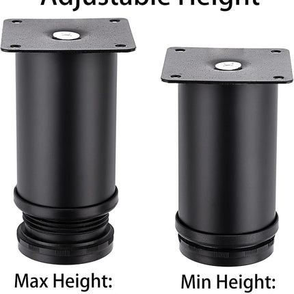 4Pcs 4 Inch Adjustable Replacement Furniture Legs Feets - Stainless Steel Table Legs Extenders Heavy Duty Furniture Risers Lifters for Cabinet Sofa Chair Desk.