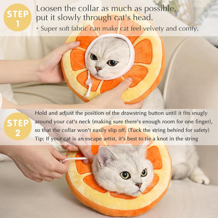 Adjustable Cat Cone Collar Soft, Cute Cat Donut Collar After Surgery, Kitten Recovery Cones to Stop Licking.