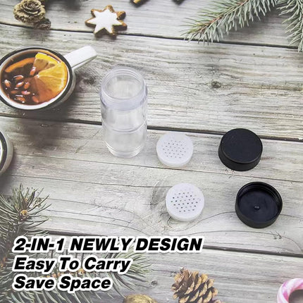 Salt and Pepper Shakers Moisture Proof Set, 2-in-1 Portable Spice Shaker with Airtight Lid, Perfect for Camping Kitchen, Travel, Car Camping, RV, Outdoors, Backpack, BBQ Picnic, Lunch Boxes.