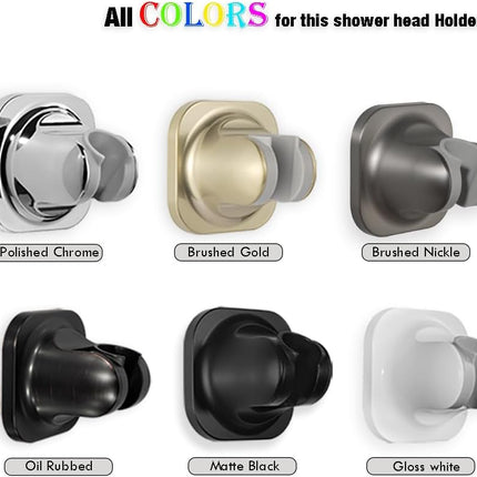 Hand held Shower Head Holder-4 Degree Adjustable-Adhesive Base Install in a Breeze with Screw Alternative to Fit All Surfaces. RV Camper Shower Wand Holder. (Matte Black).
