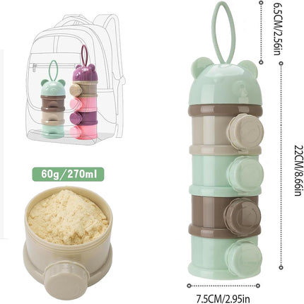 2 PCS 4 Layers Baby Milk Powder Dispenser, Milk Powder Pots,Food Storage Tank, Candy Storage Tank, Formula Dispenser Portable Milk Powder Formula Dispenser Container Pot Box Milk Cans Snack Storage.
