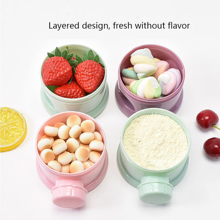 2 PCS 4 Layers Baby Milk Powder Dispenser, Milk Powder Pots,Food Storage Tank, Candy Storage Tank, Formula Dispenser Portable Milk Powder Formula Dispenser Container Pot Box Milk Cans Snack Storage.