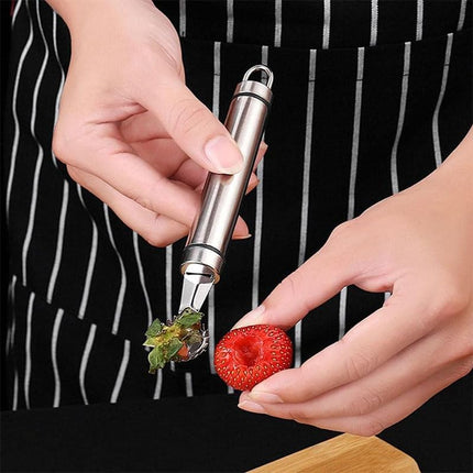 2 Pcs Stainless Steel Strawberry Huller and Tomato Stem Corer Tool, Tomato Stem Corer Tool,Stainless Steel Strawberry Huller Corer Vegetable and Corer Practical Kitchen Tool Fruit (2).