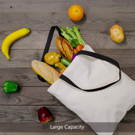 6-Pack Economical Cotton Tote Bag, Lightweight Medium Reusable Grocery Shopping Cloth Bags, Suitable for DIY, Advertising, Promotion, Gift, Activity.
