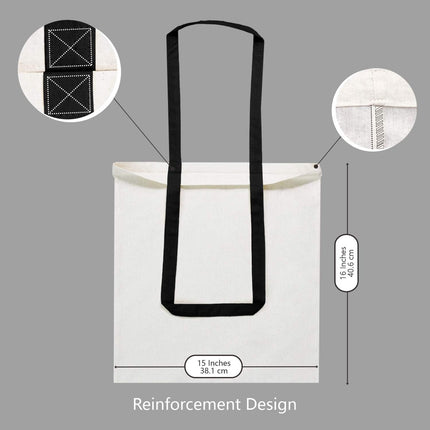 6-Pack Economical Cotton Tote Bag, Lightweight Medium Reusable Grocery Shopping Cloth Bags, Suitable for DIY, Advertising, Promotion, Gift, Activity.
