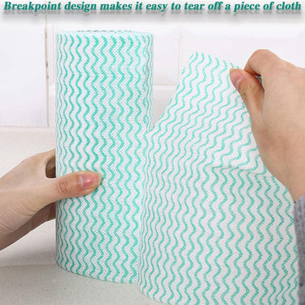 Disposable Cleaning Towel (4 Rolls /200pcs) Reusable Cleaning Wipe, Dish Towels Dish Rags Reusable Quick-Dry.