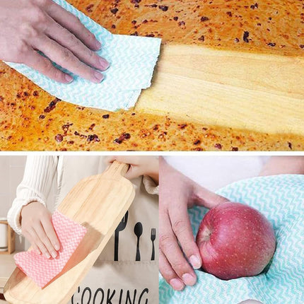 Disposable Cleaning Towel (4 Rolls /200pcs) Reusable Cleaning Wipe, Dish Towels Dish Rags Reusable Quick-Dry.