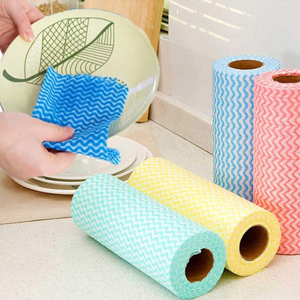 Disposable Cleaning Towel (4 Rolls /200pcs) Reusable Cleaning Wipe, Dish Towels Dish Rags Reusable Quick-Dry.