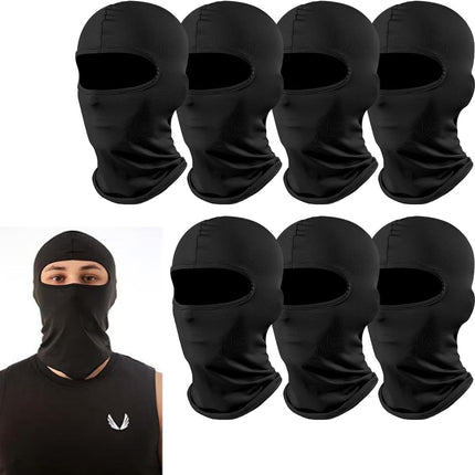 7PCS Bandana Face Mask, UV Protector Motorcycle Ski Scarf,Helmet Mask Balaclava Black Tactical Face Mask.