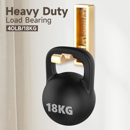 Folding Hooks 4 Pack Foldable Coat Hook Heavy Duty Wall Hooks for Hanging Coats, Towel, Hat, Backpacks (Gold).